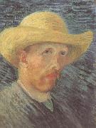 Vincent Van Gogh Self-Portrait wtih Straw Hat (nn04) USA oil painting artist